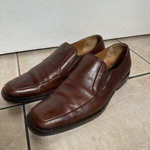 Mezlan Mayfield Men’s 9.5 Apron Toe Brown Leather Slip On Loafer Dress Shoe